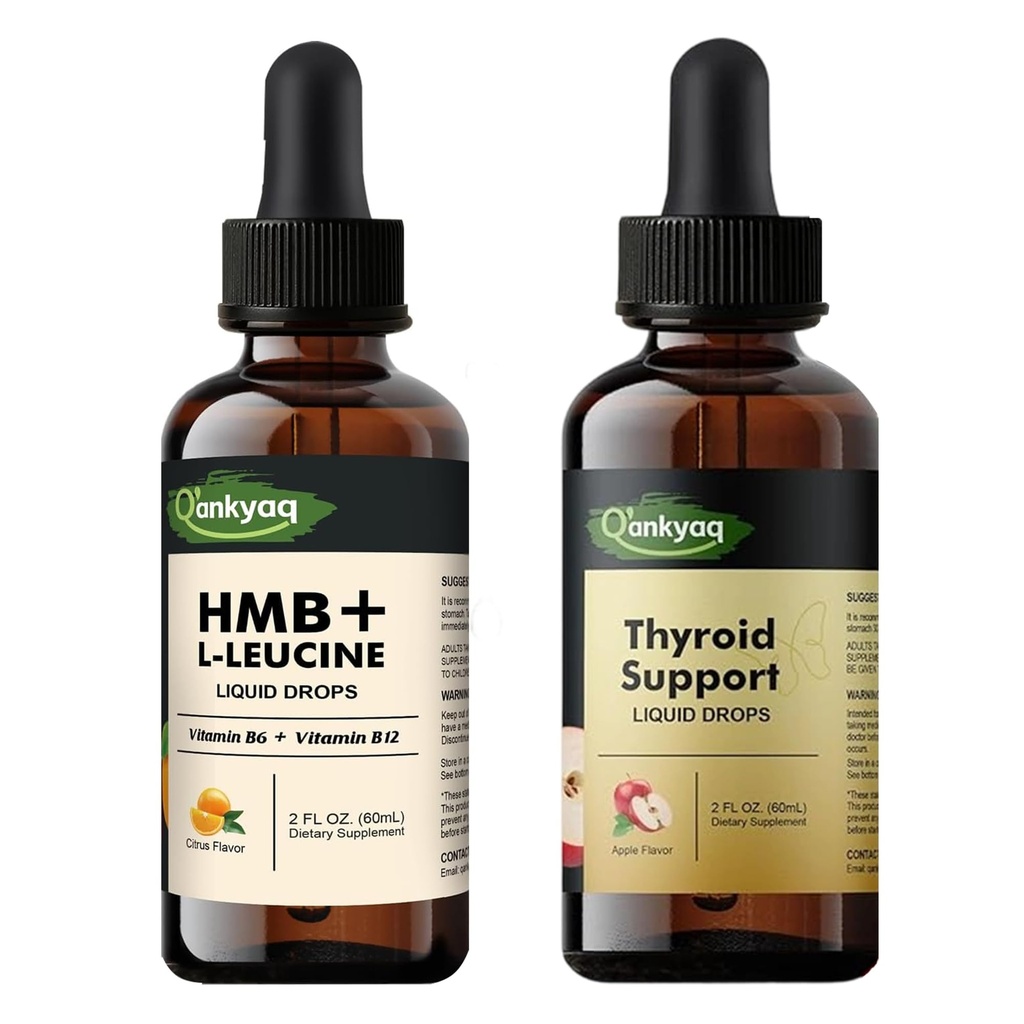Q'ankyaq Thyroid Support Liquid Drops and HMB L-Leucine Liquid Drops