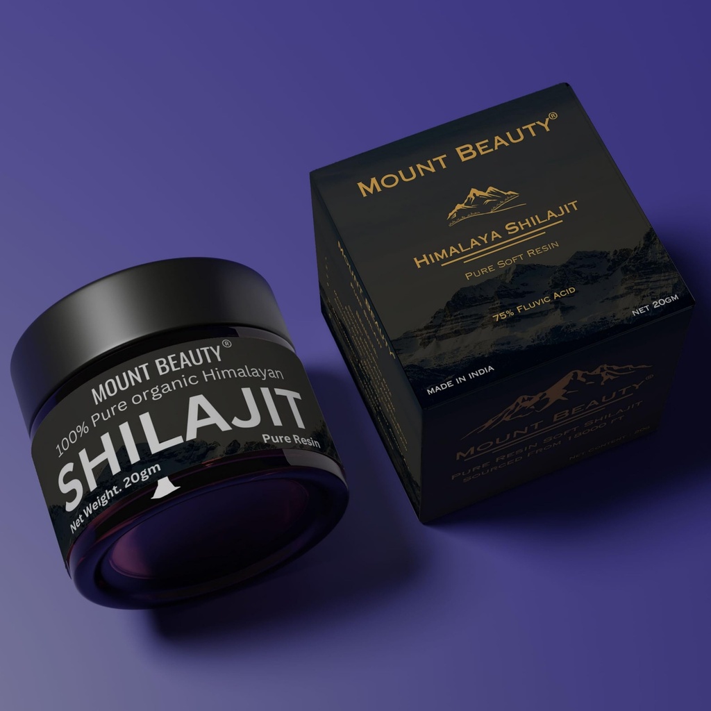 Pure Himalayan Organic Shilajit Resin Supplement | Authentic and Natural | Golden Grade A | Contains Fulvic Acid and Trace Minerals 20g