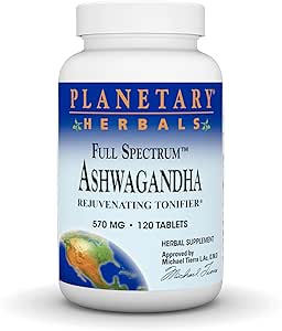 Πλανητικά βότανα Ashwagandha Full Spectrum 570 mg, Rejuvenating Tonifier, 120 δισκία