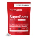 Humann SuperBeets Heart Chews Zero Sugar, Beet Root Supplement, Energy, Nitric Oxide and Blood Pressure Support, Grape Seed Extract & Non-GMO, Heart Health, Pomegranate Berry Flavor, 60 Count