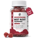 Beet Root Gummies – Blood Pressure & Cardiovascular Support, Beetroot Gummies for Heart Health & Circulation, Nitric Oxide Beets with Grape Seed & L-Theanine for Calm Mood, Sugar-Free Vegan, 60 Chews