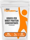 BulkSupplements.com Fed Whey Protein Powder - Whey Protein Concentrate Powder - Χωρίς γεύση και γλουτένη, 30g ανά σερβίροντας, 1kg (2,2 lbs) (πακέτο των 1)