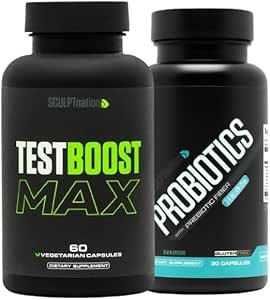 Sculpt Nation by V Shred Test Boost Max and Premium Probiotics Bundle