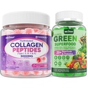 Sugar Free Super Greens Gummies 2P + Collagen Peptide Filled Gummies 1P