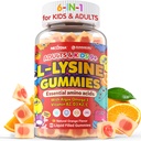 L-Lysine Gummies 500/1000mg with Algae Omega 3, Vitamin B2, D3, K2, C for Kids 9+, Teen & Adult, Lysine Supplement Support Immune, Lip & Oral, Collagen Production, Brain, Bone Health, Sugar Free 1Pack