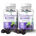 Gummys Elderberry με βιταμίνη C και ψευδάργυρο - ανοσοενισχυτικό Gummys Elderberry για ενήλικες και παιδιά - Vegan φυσικά συστατικά Άμυνας πολυβιταμίνες με αντιοξειδωτική υποστήριξη (120 Gummies)