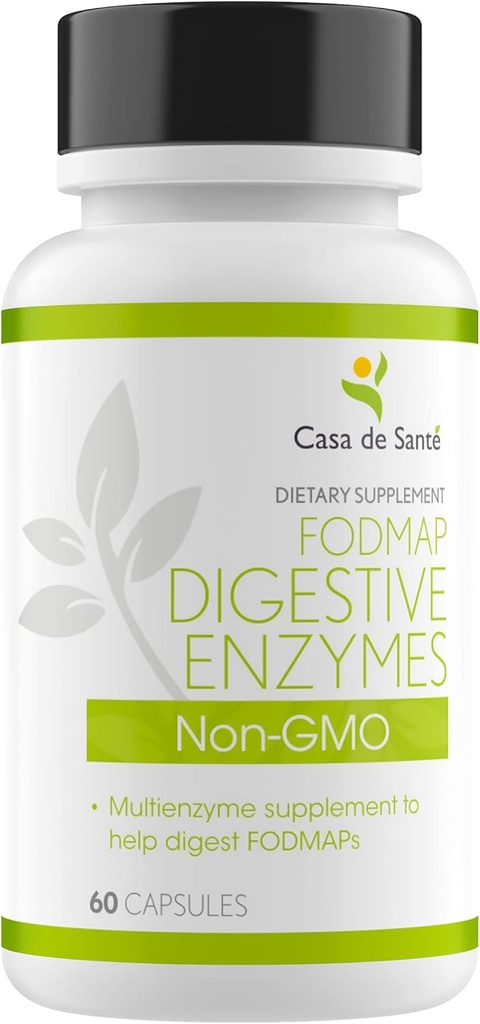 Casa de Sante FODMAP Digestive Enzymes, Χωρίς υψηλή Inulin, Keto Carnivore Infenderance Support, 18 Multi Enzyme Amylase Bromelain Lipase Lactase Protease Papain Alpha galactosidase, More - No GMO