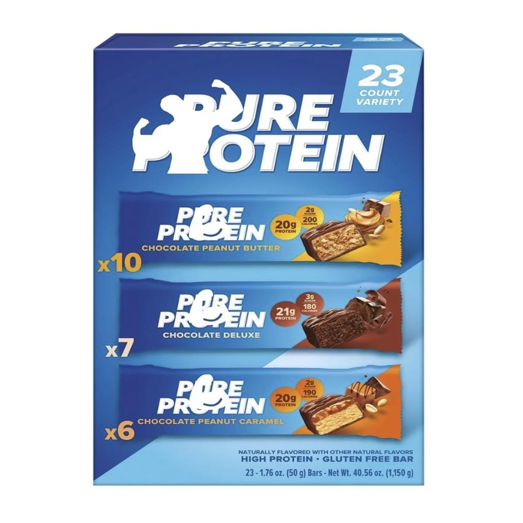 Pure Protein Bars, Variety Pack, 1.76 oz, 23-count