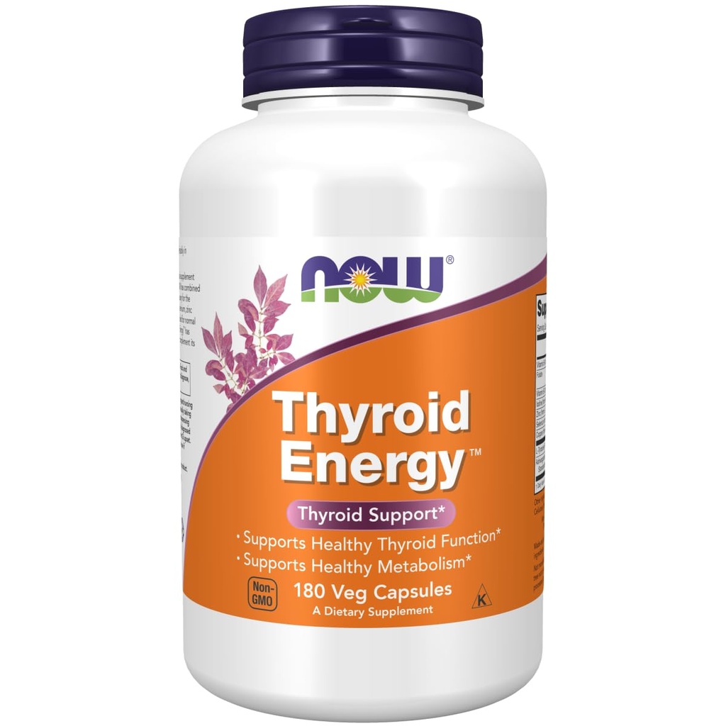 NOW Τροφίμων Thyroid Ενέργειας Veg Κάψουλες (180 Κάψουλες, Συσκευασία των 2)