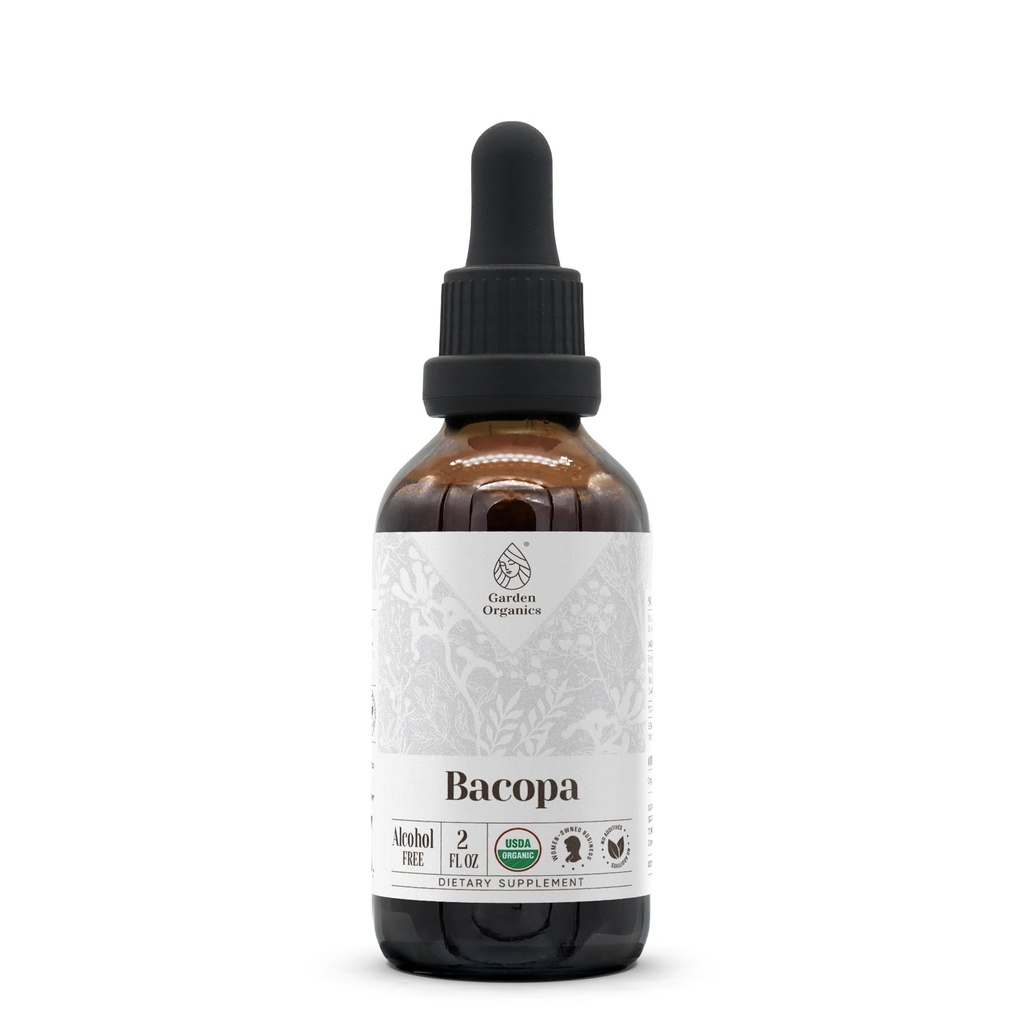 Bacopa USDA Βιολογικό εκχύλισμα χωρίς αλκοόλ, Βιολογικές σταγόνες βοτάνων, συμπλήρωμα, χαλάρωση, θετική γνωστική επίδραση 