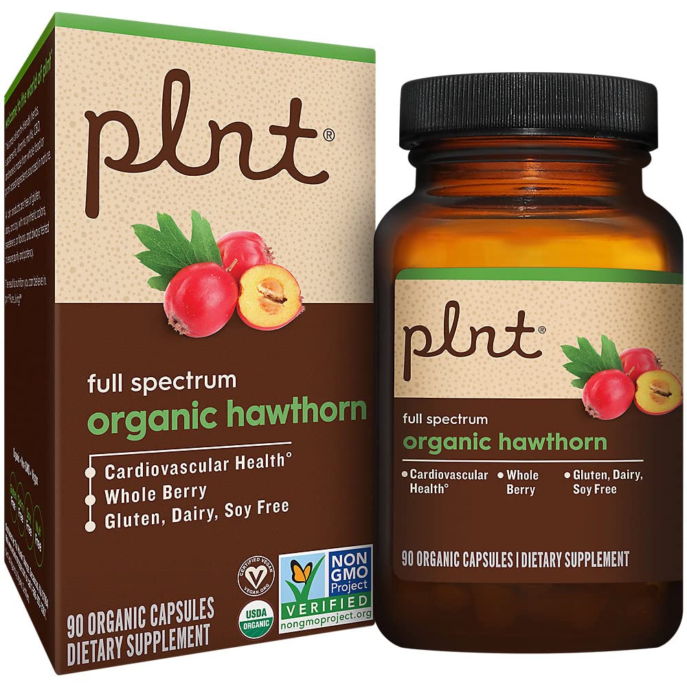 plnt Organic Hawthorn, Full Spectrum, Supports Cardiovascular Health (90 Organic Capsules)