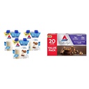 Atkins Creamy Cinnamon Swirl Protein Shake, 15g Protein, 12 Count and Atkins Endulge Peanut Butter Cups, 20 Count Bundle