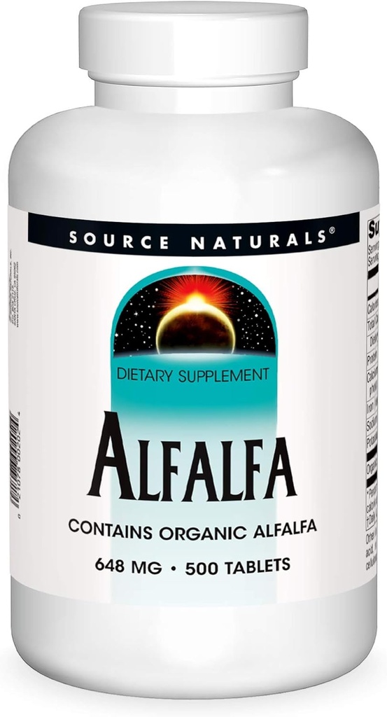 Source Naturals Alfalfa 10 Συμπλήρωμα διατροφής σιτηρών - 500 Tabletισκία