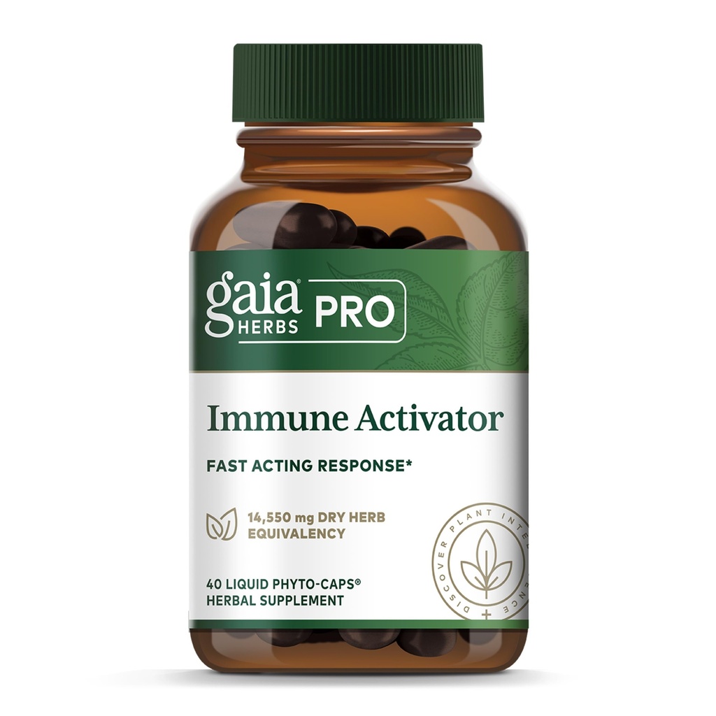 GAIA HERBS PRO Immune Activator - Immune Support Supplement - Features Echinacea, Ginger Root, Elderberry & Andrographis - Vegan, Dairy-Free & Gluten-Free - 40 Liquid Phyto-Caps (20 Servings)
