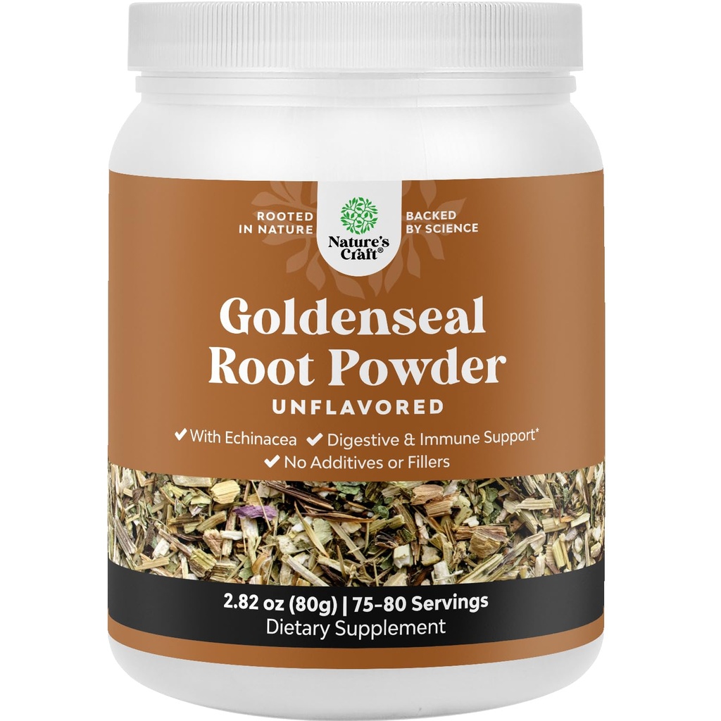 Goldenseal Root and Echinacea Powder - Premium Herbal Blend for Immune Support - USA Manufactured - Promotes Digestive Health - Mix Easily in Teas, Smoothies & Recipes - 80 grams - 1 Pack