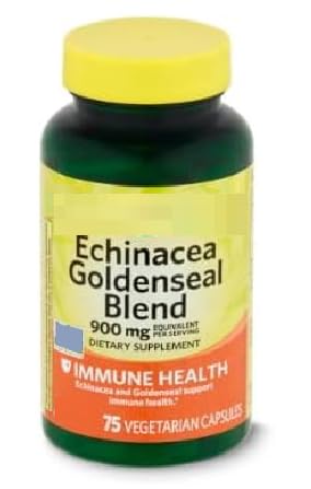 SEDLAV Echinacea Goldenseal Blend Dietary Supplement, 900 mg, 75 Vegetarian Capsules Sticker Developed for Consistent Wellness Intake with Plant-Based Ingredients