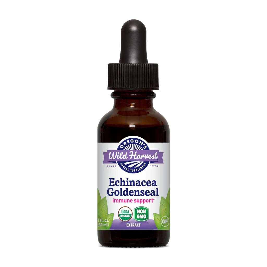 Oregon's Wild Harvest Fresh Organic Echinacea Goldenseal Supplement, 1 Fluid Ounce