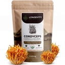 Longevity Botanicals Organic Cordyceps Mushroom Extract Powder 100g 