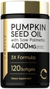 Carlyle Pumpkin Seed Oil with Saw Palmetto 4000 Mg | 120 Softgel Capsules | for Men & Women | 3X Formula with Biotin | Non-GMO, Gluten Free Supplement
