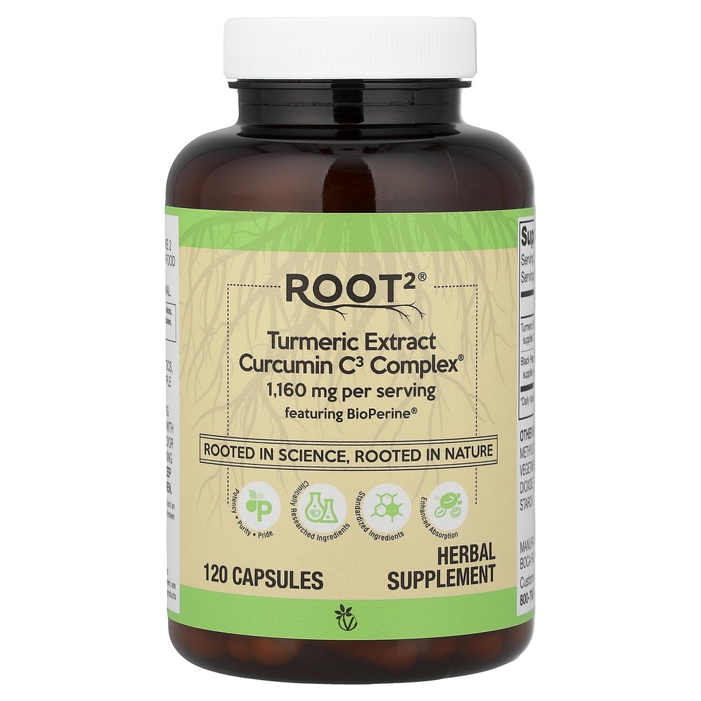 Vitacost Root2®, Turmeric Extract Curcumin C3 Complex®, 120 Capsules