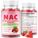 Sugar-Free 1000mg NAC Gummies, N-Acetyl Cysteine Supplement for Antioxidants & Immune Support, 60 Vegan Gummies