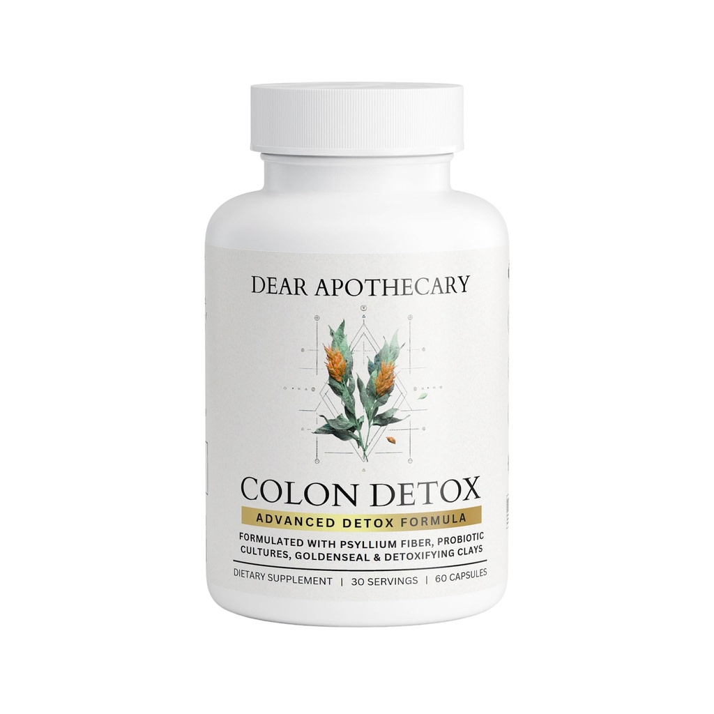 Colon Cleanse Detox Supplement - Psyllium Husk Fiber with Probiotics Aloe Vera Bentonite Clay - Gut Health Digestive Support for Constipation Bloating Relief - Vegan Herbal Intestinal Cleanse - 60ct