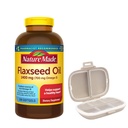 Nature Made Flaxseed Oil 1400 mg, 300 Softgels, Provides 700 mg ALA Omega-3 per Serving, Bundle with a Pill Oragnizer (2 Items)