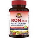 Vitalitown Iron Supplement for Women Men, High Potency 65mg Iron with Vitamin C 250mg, Less Constipating, Better for Blood Building & Energy Improvement, No Gluten, Non-GMO,120 Vegan Iron Pills