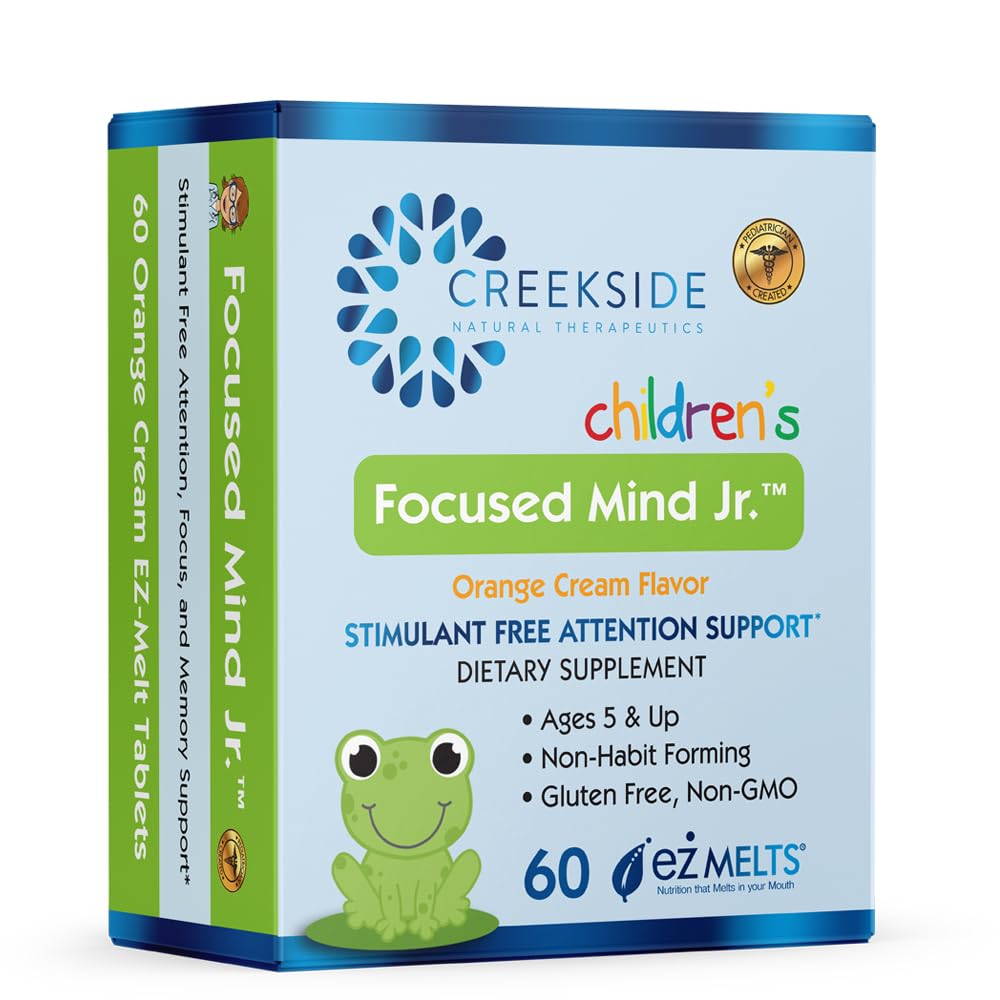 Focused Mind Jr., Γνωστική Υποστήριξη για Παιδιά, Παιδιατρικός Formulated, Simulant-free συμπλήρωμα με Ινοσιτόλη, DMAE, Ζάχαρη-ελεύθερο, Vegan, 60 EZ Δισκία τήγματος