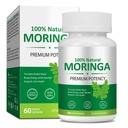 Moringa Capsules - Moringa Powder Organic, Natural Superfood Supplement for Energy, Skin, Immune & Gut Health | Rich in Antioxidants, Vitamins & Amino Acids, Vegan Pure Capsules - 60 Count
