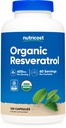 Nutricost Organic Resveratrol (600mg) 120 Capsules - USDA Organic, CCOF Certified, Vegan, GMO-Free, Gluten-Free, 60 Servings