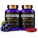 Resveratrol Supplement 500mg – 98% Trans Resveratrol Organic Complex – NAD Resveratrol Antioxidants & Anti Aging Supplement for Heart Health, Wellness Formula, Healthy Cell Support - 120 Softgels