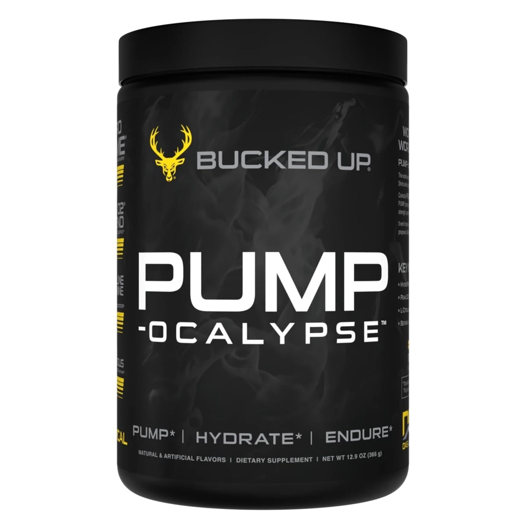 Pump-ocalypse Tropical | Nitric Oxide and L Arginine Supplement with Citrulline Malate, GlycerPump | Ultimate N.O. Booster | Lean Muscle Support for Blood Flow, Vascularity, Hydration and Endurance