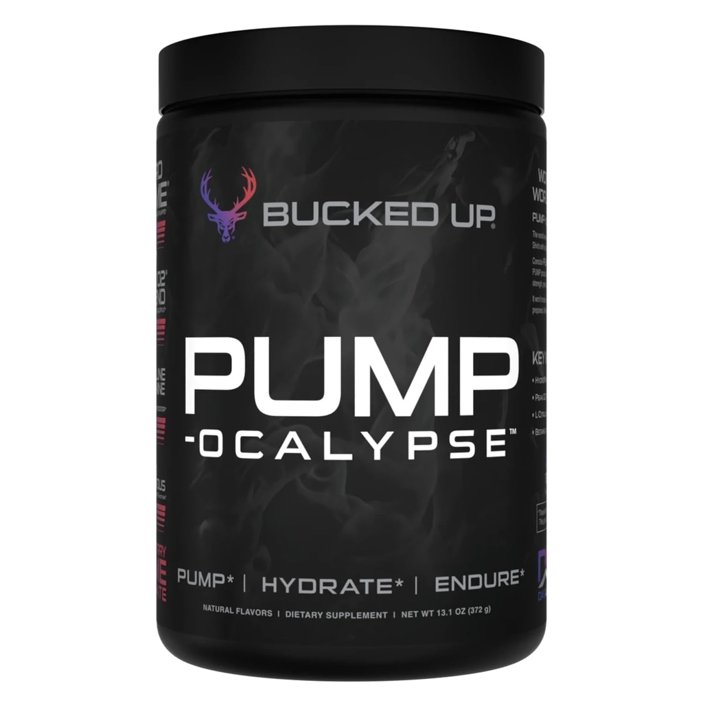 Pump-ocalypse Blueberry Pomegranate | Nitric Oxide, L Arginine Supplement | Citrulline Malate, GlycerPump | Ultimate N.O. Booster | Lean Muscle Support | Blood Flow, Vascularity, Hydration, Endurance