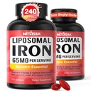 Liposomal Iron (Ferrous Bisglycinate) 65mg + Vitamin C, Bariatric Multivitamin with Iron, Gentle & High Bioavailability, No Nausea, Supports Post Gastric Bypass & Sleeve, Easy to Swallow, 240 Softgels