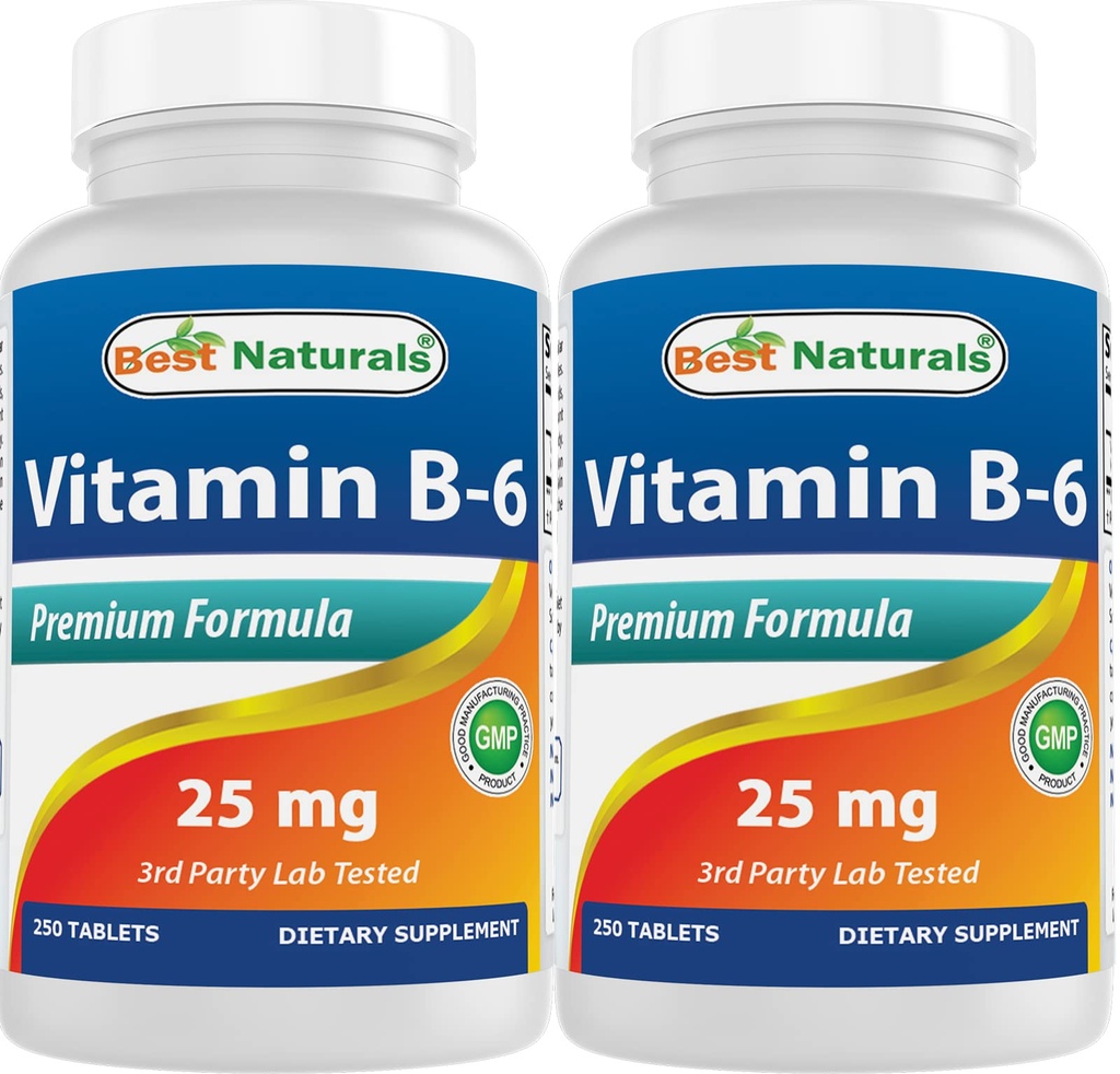 Best Naturals Βιταμίνη B6 25mg 250 δισκία (250 Count (Pack of 2))