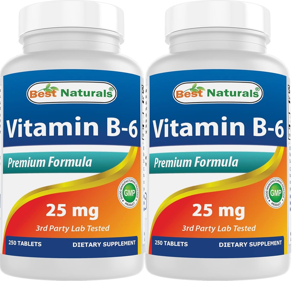 Best Naturals Βιταμίνη B6 25mg 250 δισκία (250 Count (Pack of 2))