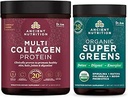 Αρχαία διατροφή Multi Collagen Protein Powder, Άγευστη, 60 σέρβις + Supergreens Powder, Greens Flavor, 25 σέρβις