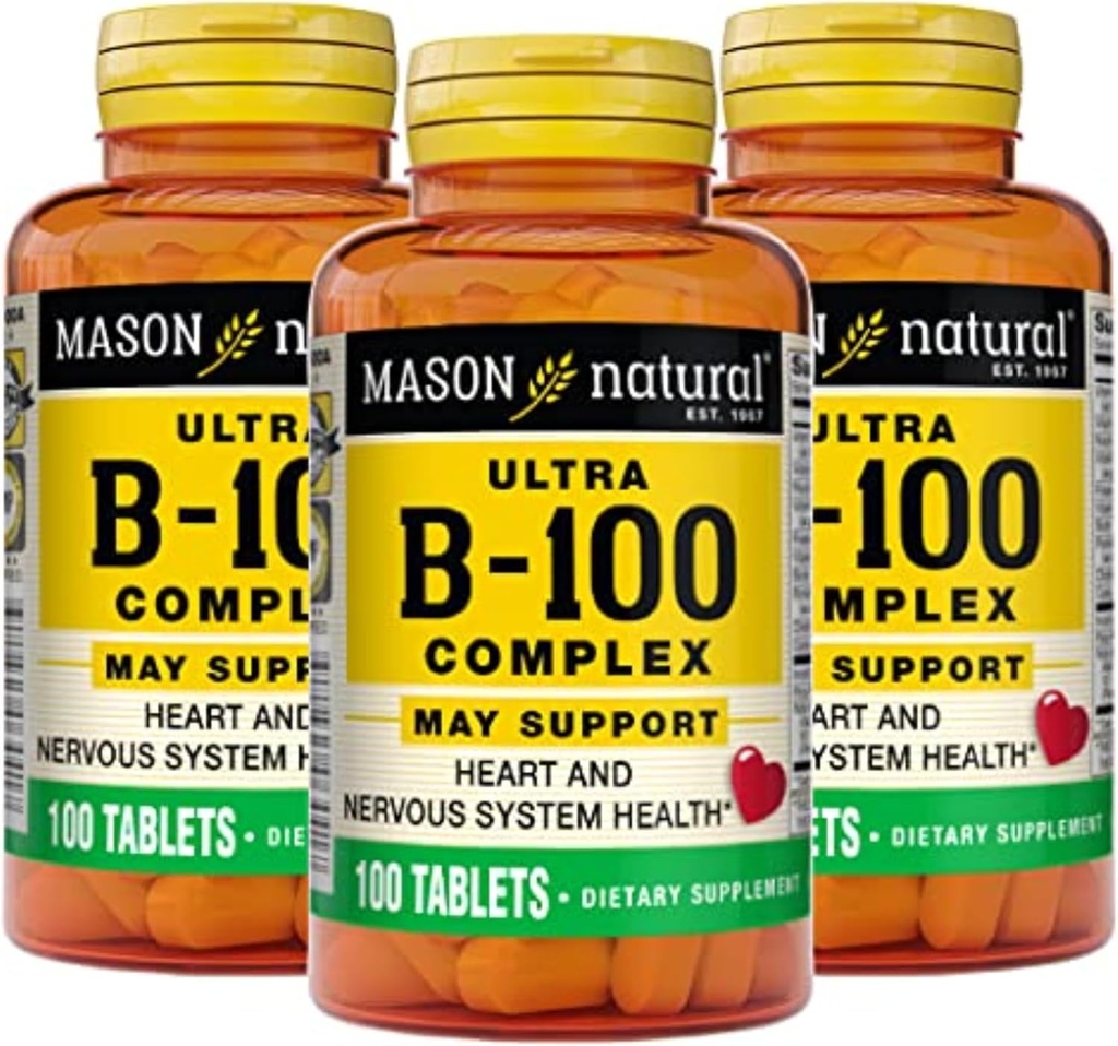 MASON NATURAL Ultra B, 100 Complex, 300,Day Supply, για την κανονική ανοσοποιητική υποστήριξη και την ενέργεια Μεταβολισμός, 3 Pack