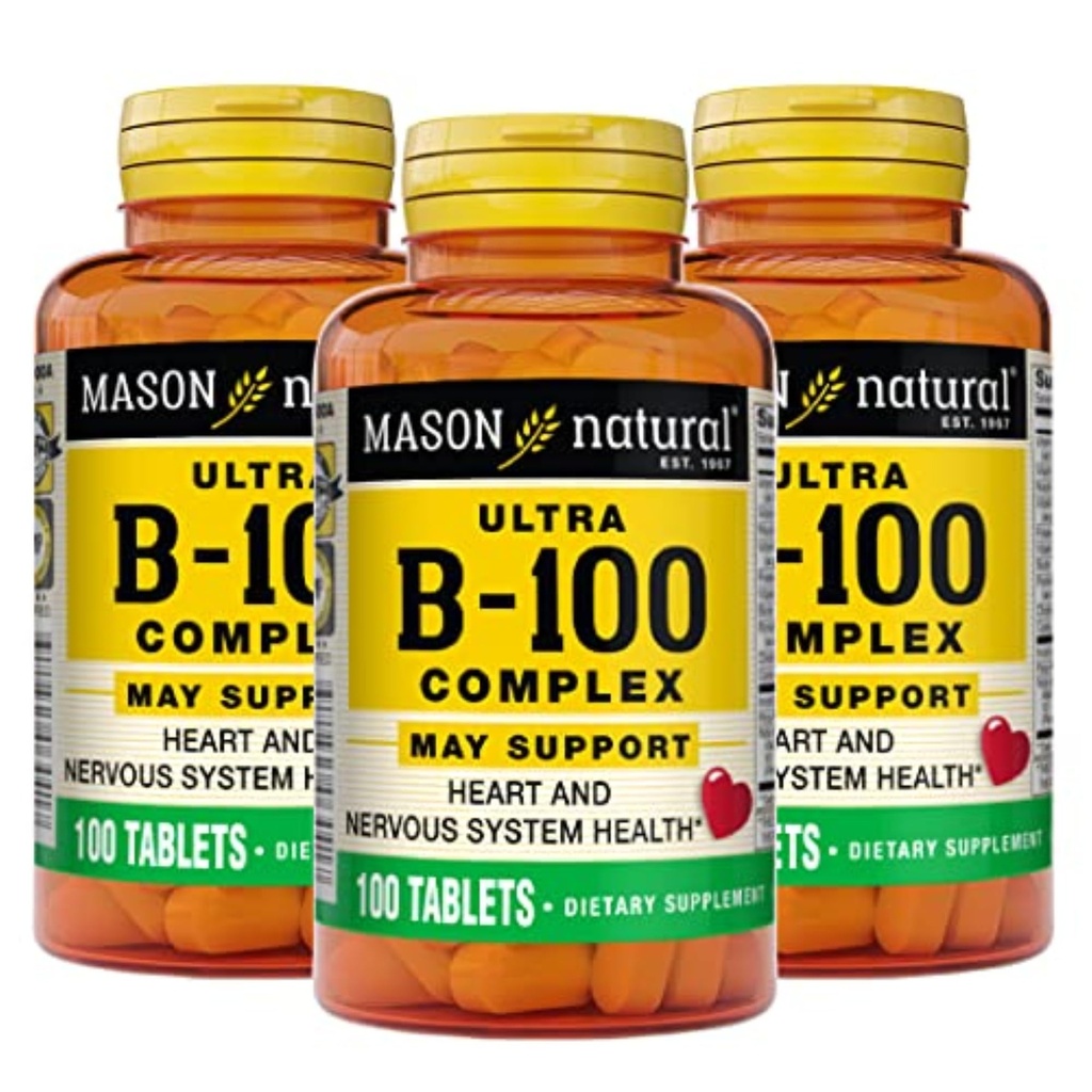 MASON NATURAL Ultra B, 100 Complex, 300,Day Supply, για την κανονική ανοσοποιητική υποστήριξη και την ενέργεια Μεταβολισμός, 3 Pack