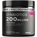 Toniiq Prebiotics and Probiotics – 200B CFU Synbiotic with Postbiotics IMMUSE® & ButyraGen® – 30 Strains for Gut & Digestive Health – Shelf-Stable – Third-Party Tested – 60 Capsules