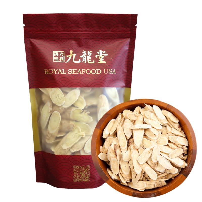 Royal Seafood USA Premium Natural Astragalus Root, Cut and sifted, Chinese Herbal Tea, No additives, Huang qi Slice, Healthy Herbal Tea 黄芪片 纯天然 黄芪 养生 健康 (1 lb)