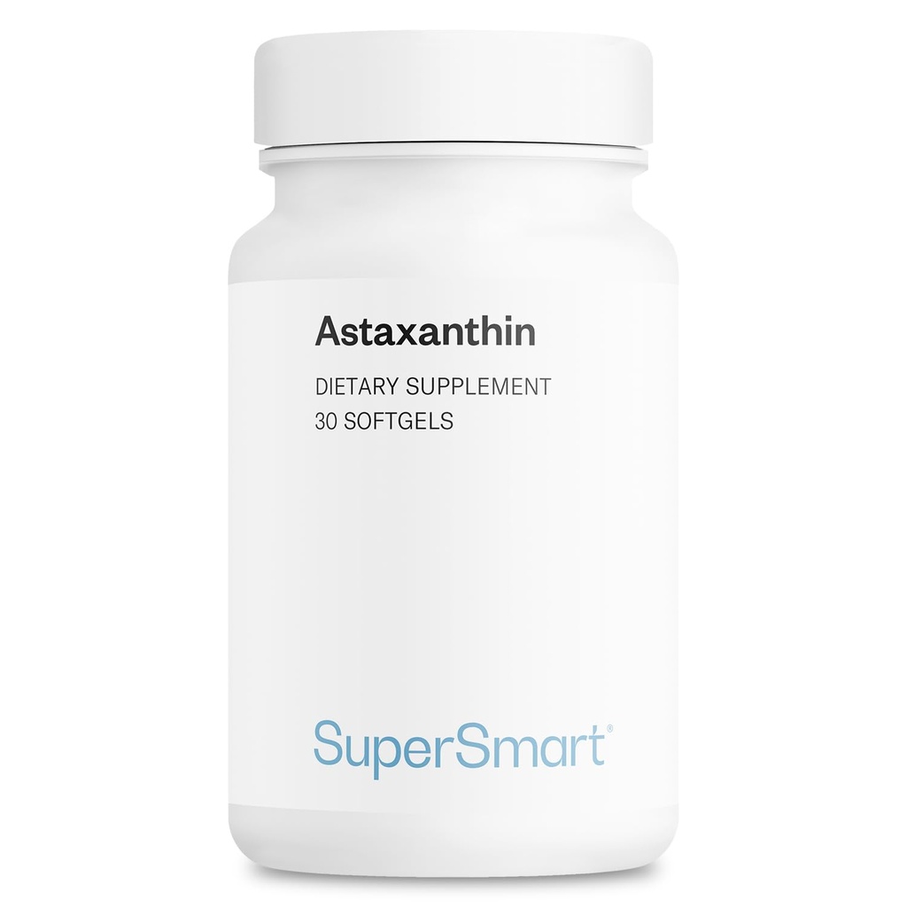 Supersmart Astaxanthin 4mg per Day (Patented & High Potency) - with AstaPure, Vitamin E, Olive Oil - Antioxidant Carotenoid | Non-GMO & Gluten Free - 30 softgels