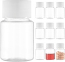 Small Clear Pill Bottle, Plastic Medicine Pill Bottle, Mini Plastic Clear Empty Reagent for Liquid Powder Cylindrical Container(10 pcs, 30ml)