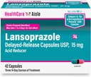 HealthCareAisle Lansoprazole 15 mg - 42 Delayed-Release Capsules - Acid Reducer, Treats Frequent Heartburn