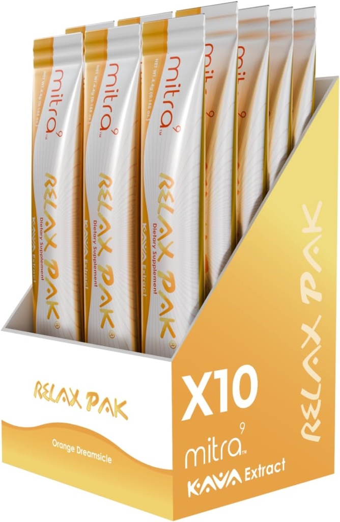 Mitra9 Kava Powder RelaxPak - Orange Dreamsicle Kava Extract Powder Packets 