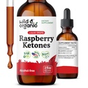 Wild & Organic Raspberry Ketones Extract Tincture - Liquid Raspberry Ketones Supplement - 2-Month Supply - Vegan, Sugar & Alcohol-Free - 2 fl oz