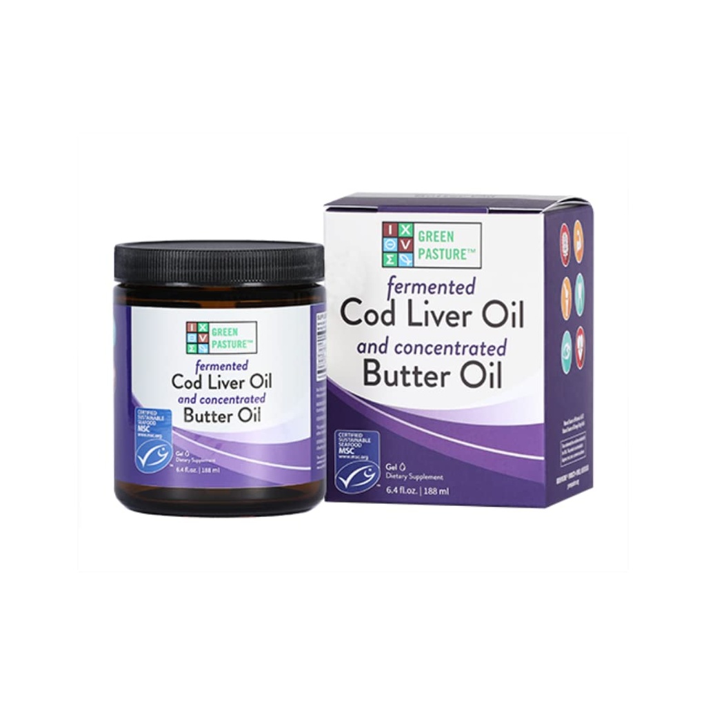 Green Pasture Butter Oil/Fermented Cod Liver Oil Blended Gel - 6.4 oz.- Unflavored