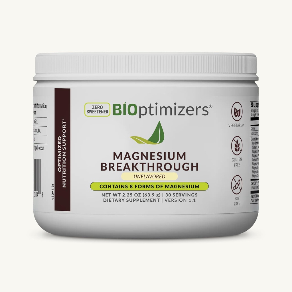 BIOptimizers Magnesium Breakthrough Drink - 8 Μορφές του μαγνησίου, ηλεκτρολύτες, υγεία του ύπνου, το άγχος, την αποκατάσταση των μυών, την υποστήριξη της καρδιάς 