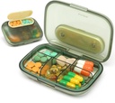 Toplive 6 Διαμερίσματα Μικρό Χάπια Υπόθεση Travel Pill Organizer Pocket Φαρμακευτική Υπόθεση Ταξίδι Φορητό Μικρό Χάπια Δοχείο με Magnet Light-Proof Mini Pill Box, Πράσινο